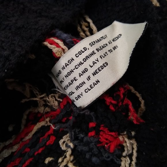 David Brooks Women's Jacket Silk Blend Full Zip Black Red Hand Knit Size Medium - Picture 4 of 5